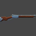 Vintage Style Shotgun With Wooden Stock And Silver Barrel Design