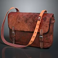 Vintage Brown Leather Messenger Bag With Adjustable Shoulder Strap And Classic Design