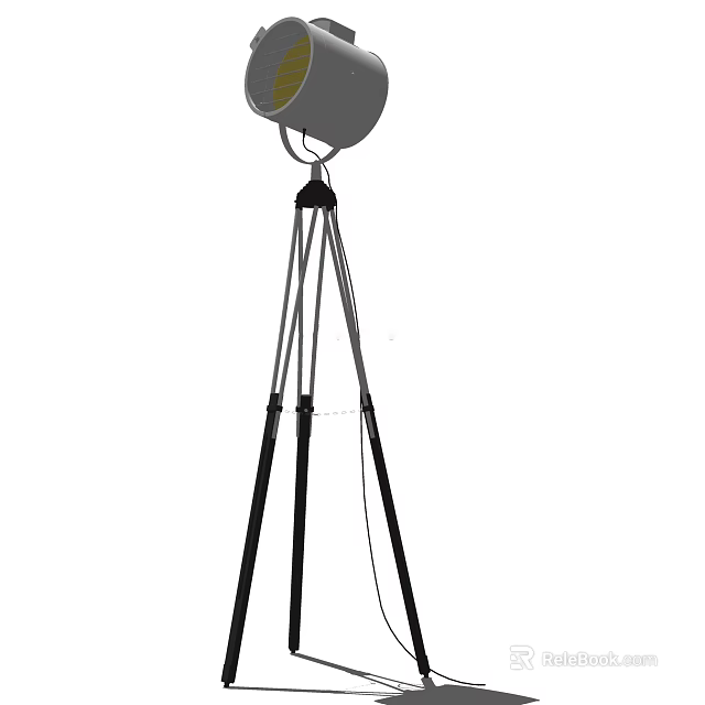 Contemporary Tripod Floor Lamp With Round Shade And Stable Three Legs 3d model 