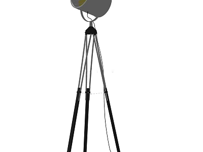 Contemporary Tripod Floor Lamp With Round Shade And Stable Three Legs 3d model