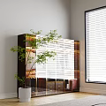Luxury Modern Wardrobe With Glass Doors Built-in Lighting Metal Accents And Hanging Clothes