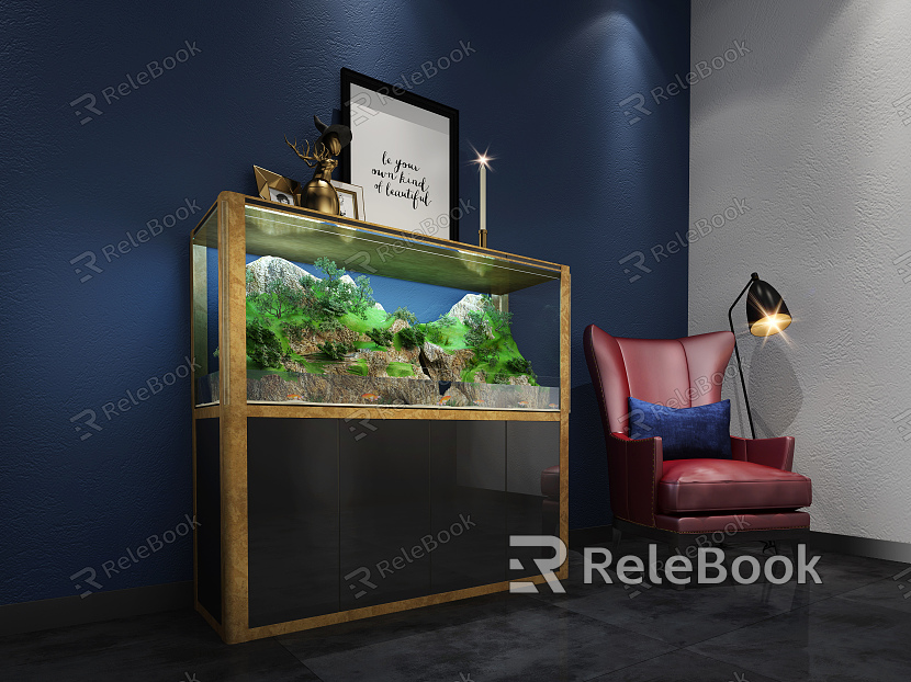 Modern fish tank goldfish tank solid single chair model