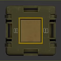 Durable Military Green Storage Crate With Yellow Accent Edges And Black Handle