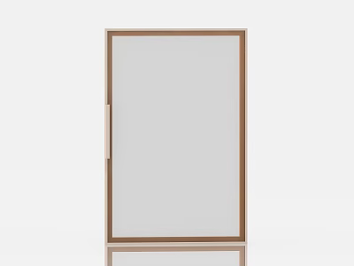 Sleek Swing Door With Brown Frame And Transparent Glass Panel Design 3d model