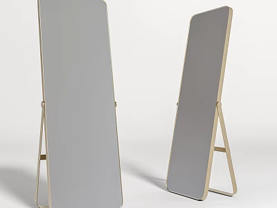 Modern Full Length Floor Mirrors With Light Metal Stand For Home Decor 3d model