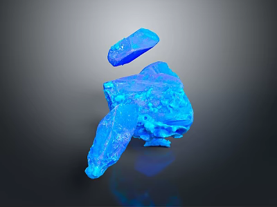 Blue Abstract Natural Stone with Glossy Surface and Dark Background Appearance 3d model