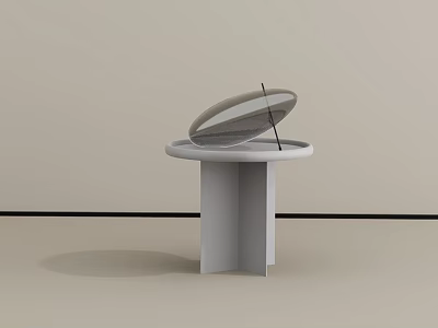 Modern Sleek Side Table Featuring Circular Marble Top And Minimalist Metal Base 3d model