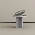 Modern Sleek Side Table Featuring Circular Marble Top And Minimalist Metal Base