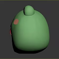 Cute Green Frog Character Featuring Big Black Eyes Pink Cheeks Open Mouth And Red Tongue