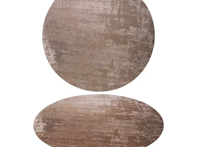 Distressed Brown Beige Square Rug With Textured Pattern For Living Room 3d model