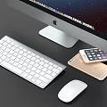 Apple iMac Desktop Computer With Wireless Keyboard Mouse And Smartphone Setup