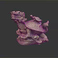 Elegant Traditional Dragon Turtle Metal Sculpture With Ornate Carved Details
