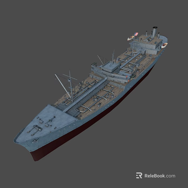 3D Model of a Steamship Showing Its Structure 3d model
