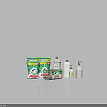 Ariel Laundry Detergent Packs Box And White Cleaning Bottles For Household Use