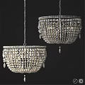Elegant Crystal Beaded Chandeliers With Hanging Chains And Pearl Decorations