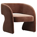 Plush Beige Modern Leisure Chair With Curved Armrests And Unique Base