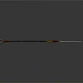Traditional Long Handled Scythe Weapon with Metal Blade and Decorative Golden Brown Handle