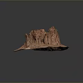Red Rock Mountain Natural Scenic Landscape With Flat Base And Unique Formation