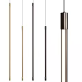 Modern Slim Cylindrical Pendant Lights With Metal Finish In Gold Silver Black Bronze