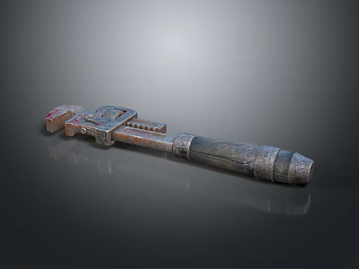 Aircraft Engine Part With Metallic Texture Red Gray And Worn Surface Design 3d model