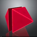 Red Wood Stone Geometric Decorative Sculpture with Three Dimensional Shape and Artistic Design