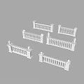 Ornamental Stone Railings with Carved Columns Intricate Patterns and Decorative Posts 3d model
