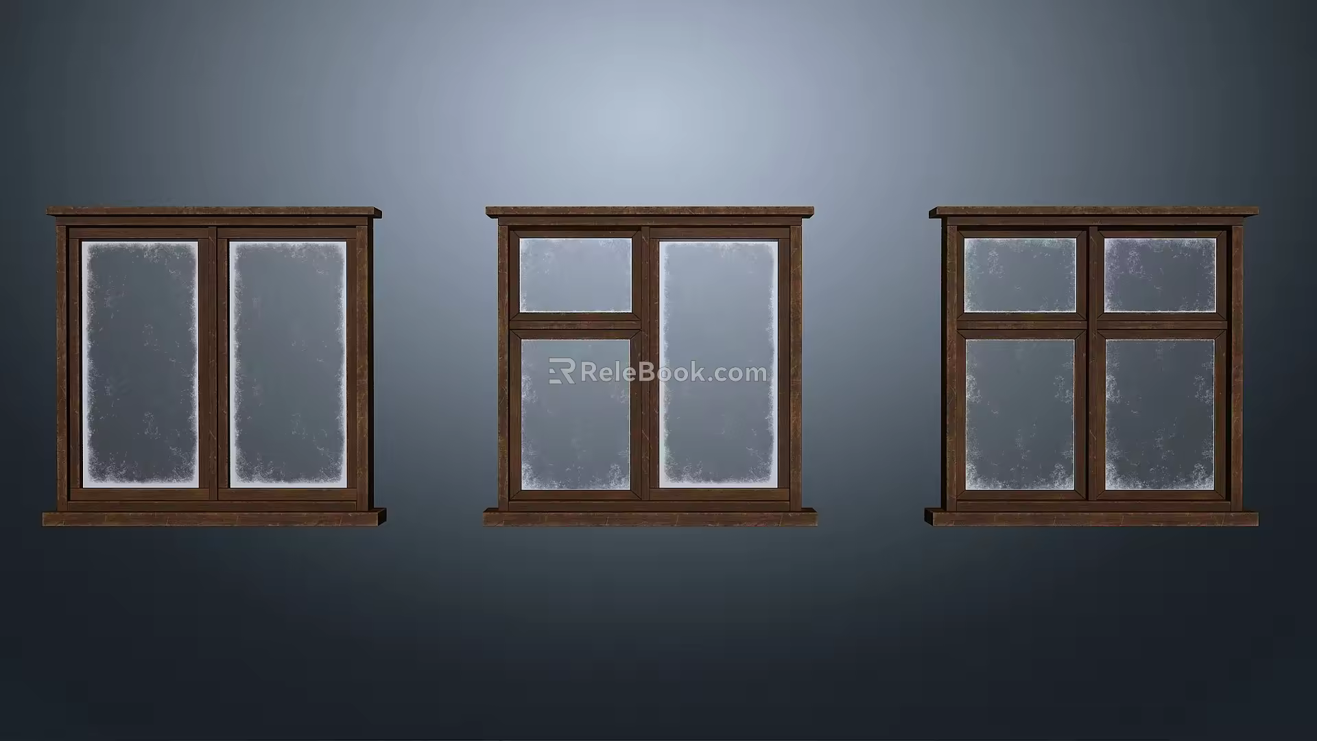 modern retro window old window old window wood window 3d model