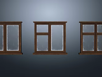 modern retro window old window old window wood window 3d model