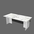 Modern Marble Top Dining Table With Sleek White Frame Legs Design 3d model