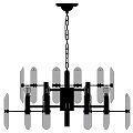 Modern Chandelier With Chain Multiple Bulbs And Transparent Glass Shades