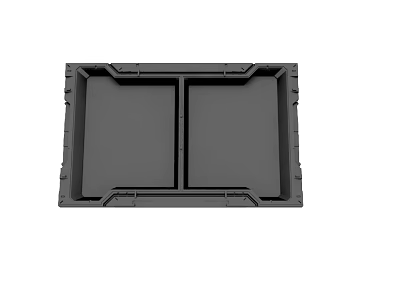 Black Plastic Double Compartment Tray with Reinforced Edges and Sturdy Structure for Storage or Organization 3d model
