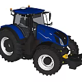 Blue Functional Tractor With Large Tires And Spacious Cab Design