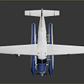 Modern Blue And White Seaplane With Floats And Aerodynamic Exterior Design