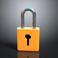 Durable Yellow Household Padlock With Silver Shackle And Keyhole Design
