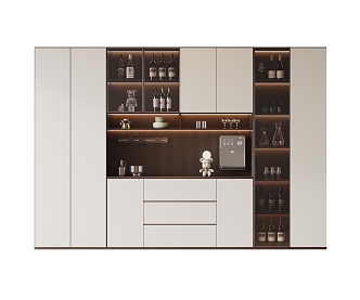 Wine Cabinet Wine Utensils Wine Bottle Decorative Cabinet Ornaments 3d model