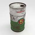 Vintage Rustic Industrial Equipment With SERVICO Logo White Green Oil Drum