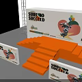 KIRIN SHOKUDO Brand Display on Stage with Bright Lighting and Promotional Signboards