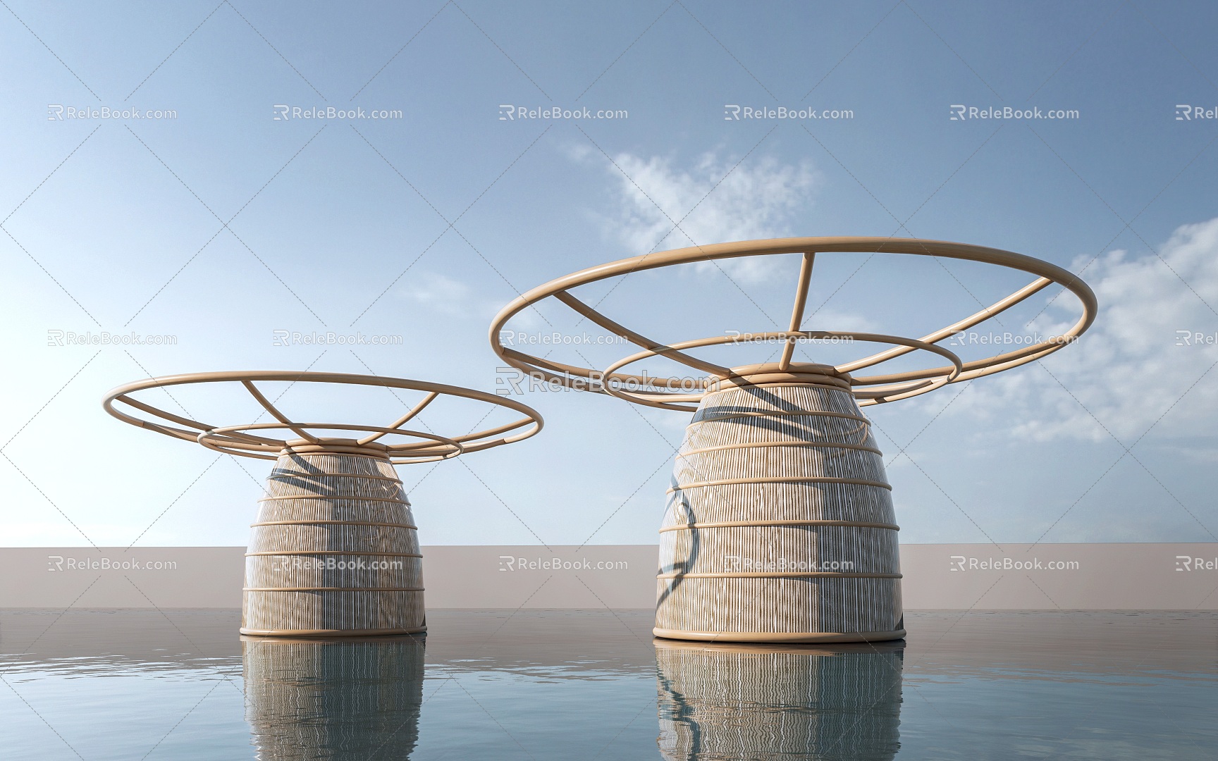 Landscape Pavilion Bamboo Pavilion Pavilion Village Pavilion 3d model