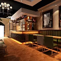 Elegant Restaurant Interior With Chandeliers Green Plants Round Tables And Green Chairs
