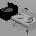 Stainless Steel Commercial Kitchen Cooking Equipment With Double Burners And Wok Stations