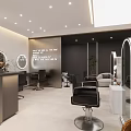 Modern Hair Salon Interior With Black And White Lighting Mirrors Chairs And Reception Desk