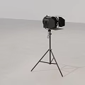 Professional Studio Lighting With Black Tripod Stand And Barn Doors 3d model
