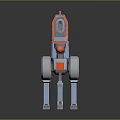 Game Movie Character Mechanical Dog with Blue Legs White Body Red Accents and Camera Head