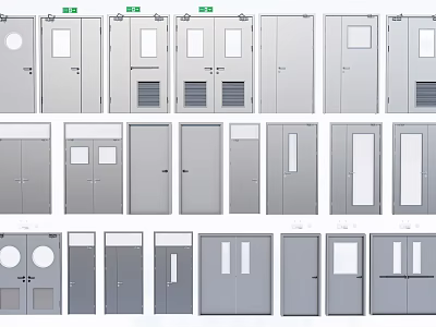 Various Door Designs With Different Styles Windows Vents And Panel Options 3d model