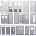Various Door Designs With Different Styles Windows Vents And Panel Options 3d model