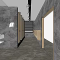 Modern Hotel Bathroom Interior With Marble Walls Floors And Vanity Lighting Design