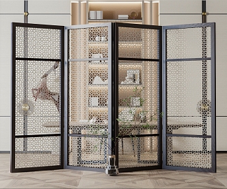 New Chinese Style Screen Partition 3d model