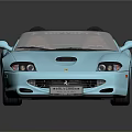 Light Blue Ferrari Convertible Sports Car With Two Seater Design And Shiny Exterior