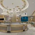Elegant Jewelry Store Interior Design With Luxury Display Cases Gold Accents And Marble Flooring
