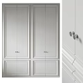 Sleek Modern Wardrobe Interior Design With White Paneled Doors And Metal Handles